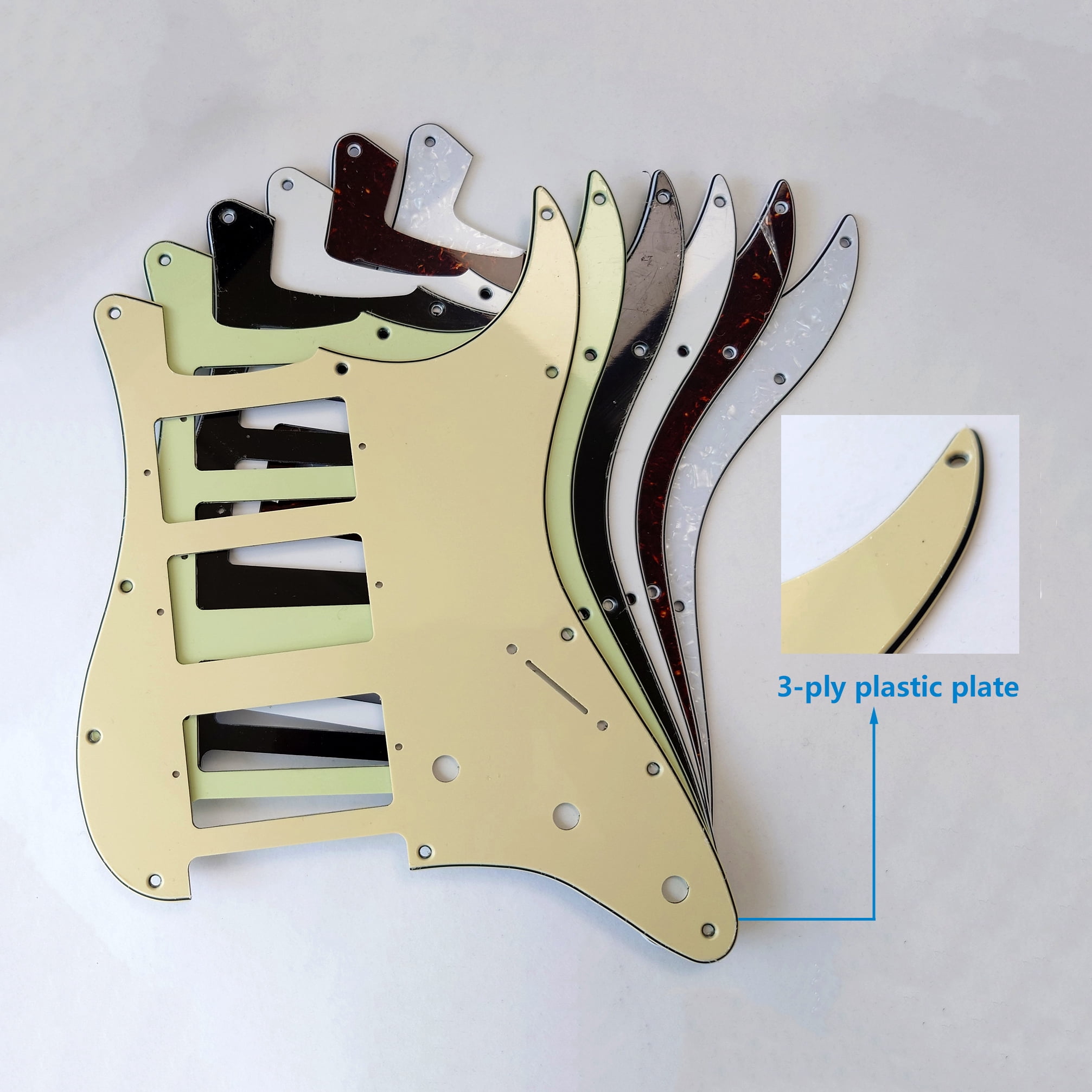 For Fit Fender Stratocaster HHH Humbucker Pickup Strat Guitar Pickguard Replacement Parts with Mounting Screws 3 Ply
