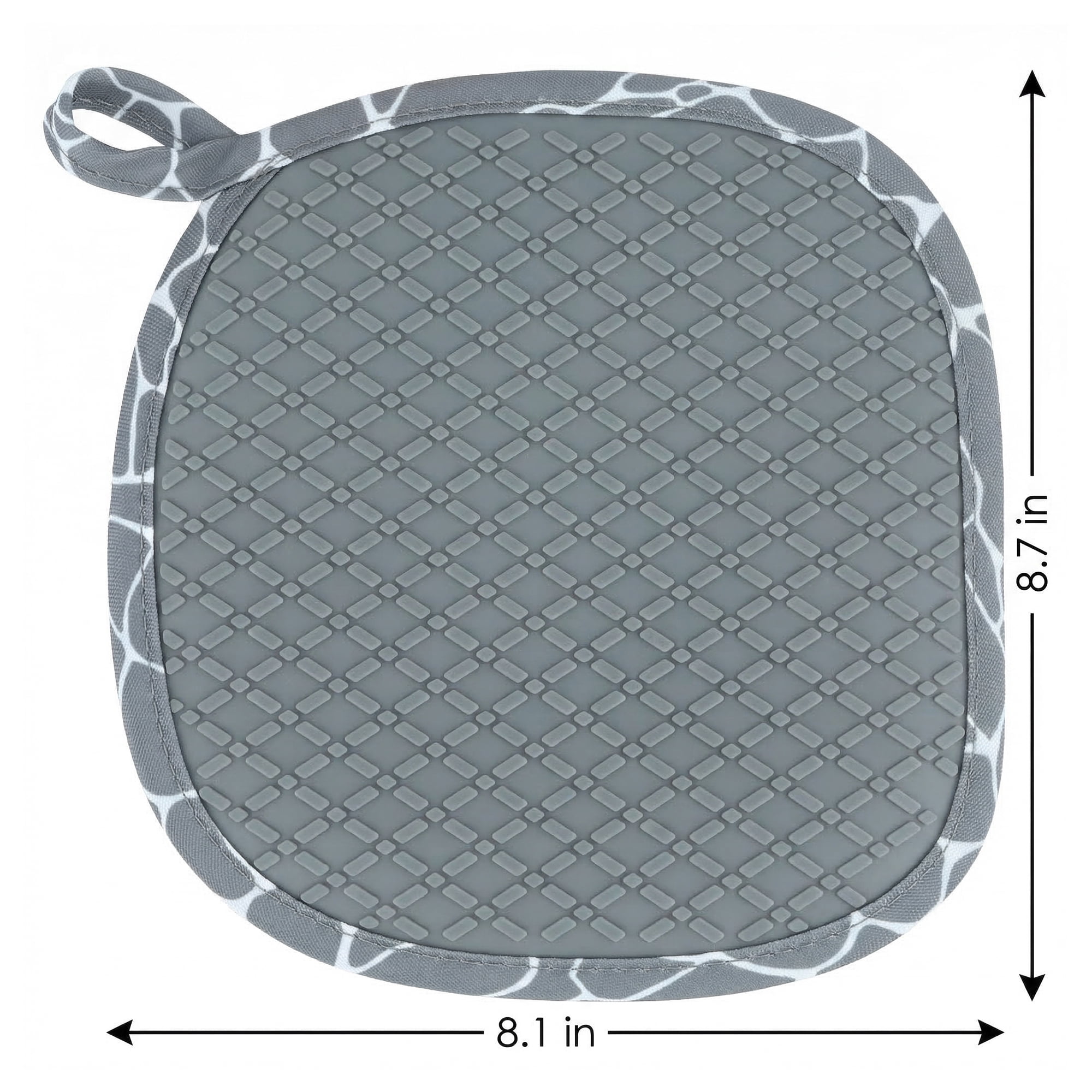 Unique Bargains 2Pcs Heat Resistant Trivets Non Slip Hot Pads Gray 8.1*8.7in
