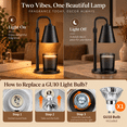 thumbnail image 5 of Hausdemo Candle Warmer Lamp, Timer, Dimmable, Adjustable Height, for Scented Jar Candles, Birthday Gifts for Women Mom, Home Decor, Metal Black with Bulbs, 5 of 12