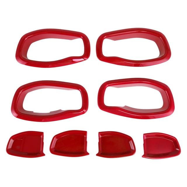 Recubrimiento del Tazón del Mango de la Puerta Interior para Jeep Renegade 2015-2023 Marco de Decoración del Mango de la Puerta Interior Rojo ABS 4 Pzs