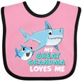 thumbnail image 3 of Inktastic My Great Grandma Loves Me with Cute Sharks Boys or Girls Baby Bib, 3 of 4