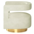 thumbnail image 7 of BELLEZE Swivel Accent Chair, Modern Barrel Chair Comfy Velvet Curved Back Round Chair with Gold Base Wood Frame, 360 Degree Swivel Club Armchair for Living Room, Bedroom, Office - Crown Chair (Ivory), 7 of 7