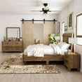 thumbnail image 2 of FOA Emerie 5pc Walnut Wood Bed Set - Queen + 2 Nightstands + Dresser + Mirror, 2 of 5