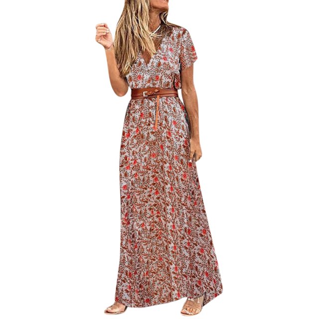 SZXZYGS Robes pour Women 2024 Parti à Manches Longues Robe d'Été Robe Décontractée Plage Longue 2024