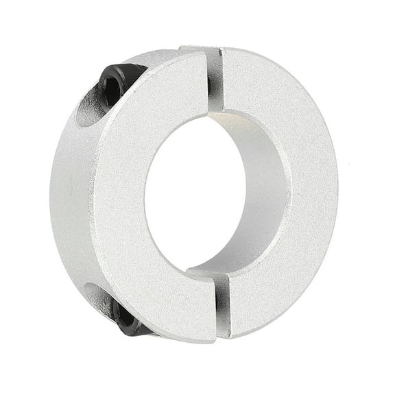 Uxcell Shaft Collar 1.18 Inch Bore Double Split Aluminum Clamping Collar Shaft Collars with Set Screw Silver Tone