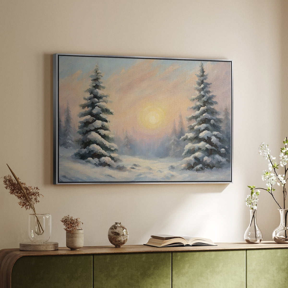 Vintage Landscape-CCIII By Wexford Home Framed in Silver Wood Gallery Wrapped Canvas 17 in. x 25 in.