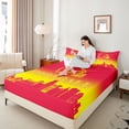 thumbnail image 4 of Homewish Football Print 4 Pieces Queen Sheet Sets for Female Men Adults,Sport Theme Ultra Soft Flat Sheet,Ball Gamer Queen Fitted Sheet,Ultra Soft Home Decor, 4 of 7