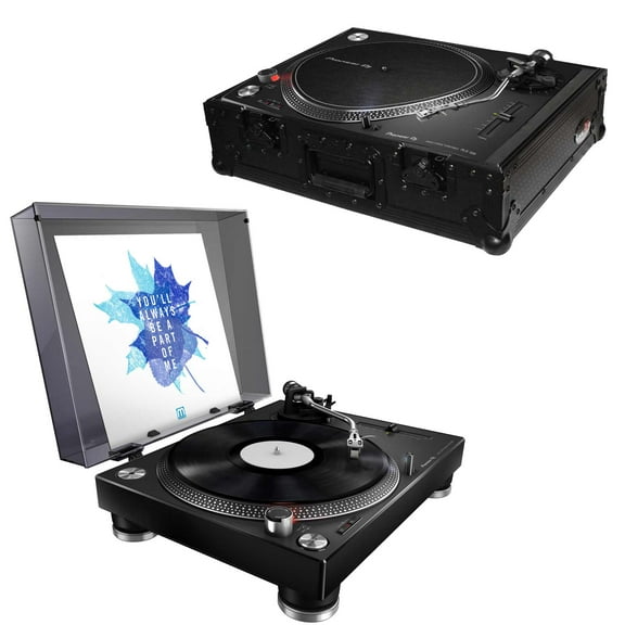 Pioneer PLX-500 High-torque Direct Drive Turntable (black) with ProX Black Turntable Case Package