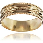 Women's Sterling Silver Textured Milgrain Band, 5.5mm