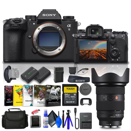 Sony Alpha a9 III Mirrorless Camera - 24.6MP Full Frame Global Shutter (ILCE-9M3) + Sony FE 24-70mm Lens + 64GB Memory Card + Filter Kit + Bag + NP-FZ100 Compatible Battery + More