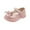 Pink, variant on 2022 Toddler Girls Pearls Bow Patent Leather Dress Shoes Wedding Gown Flat Shoes