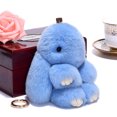 thumbnail image 2 of Bunny Keychain Cute Rex Rabbit Faux Fur Keychain Car Handbag Keyring, 2 of 2