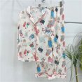 thumbnail image 4 of Pijama con estampado de caniche para mujer, conjunto de dos piezas de seda como un perro bonito, Tops de manga larga, pantalones largos, primavera y otoño, 32903, 4 of 4