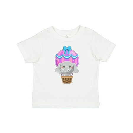 

Inktastic Cute Baby Elephant in a Pink Hot Air Balloon Boys or Girls Baby T-Shirt