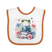 Inktastic Book Lover Reading Frog Librarian Girls Baby Bib