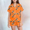 thumbnail image 2 of Xudanell Toddler Girl 4th of July Outfit Patriotic Graphic Button Shirt with Elastic Waist Shorts 250th Anniversary Celebration Set Yellow 8-9 Years, 2 of 5