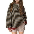 thumbnail image 2 of NAISIBABY Toodler Girls Pullover Sweatshirts, Casual Fashion Striped Long Sleeve Kids Loose Tops Brown, 2 of 3