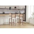 Set Of 2 Counter Height Bar Stools - 24\" Mid Century Modern Wood Stools With High Backrest For Kitchen Island (White)