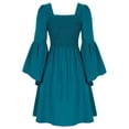 thumbnail image 6 of Clothing Female Princess Female Bell Sleeve Dress Female Retro Palace Peasant Gothic Ball Dress-Blue-L, 6 of 7