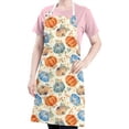 thumbnail image 5 of Fall Pumpkins Leaves Pattern Apron-Garden Aprons for Women with Pockets-Cotton Linen Waterproof Kitchen Cooking Gardening Aprons Adjustable for Kitchen,Cooking,BBQ and Salon 33"x27", 5 of 7