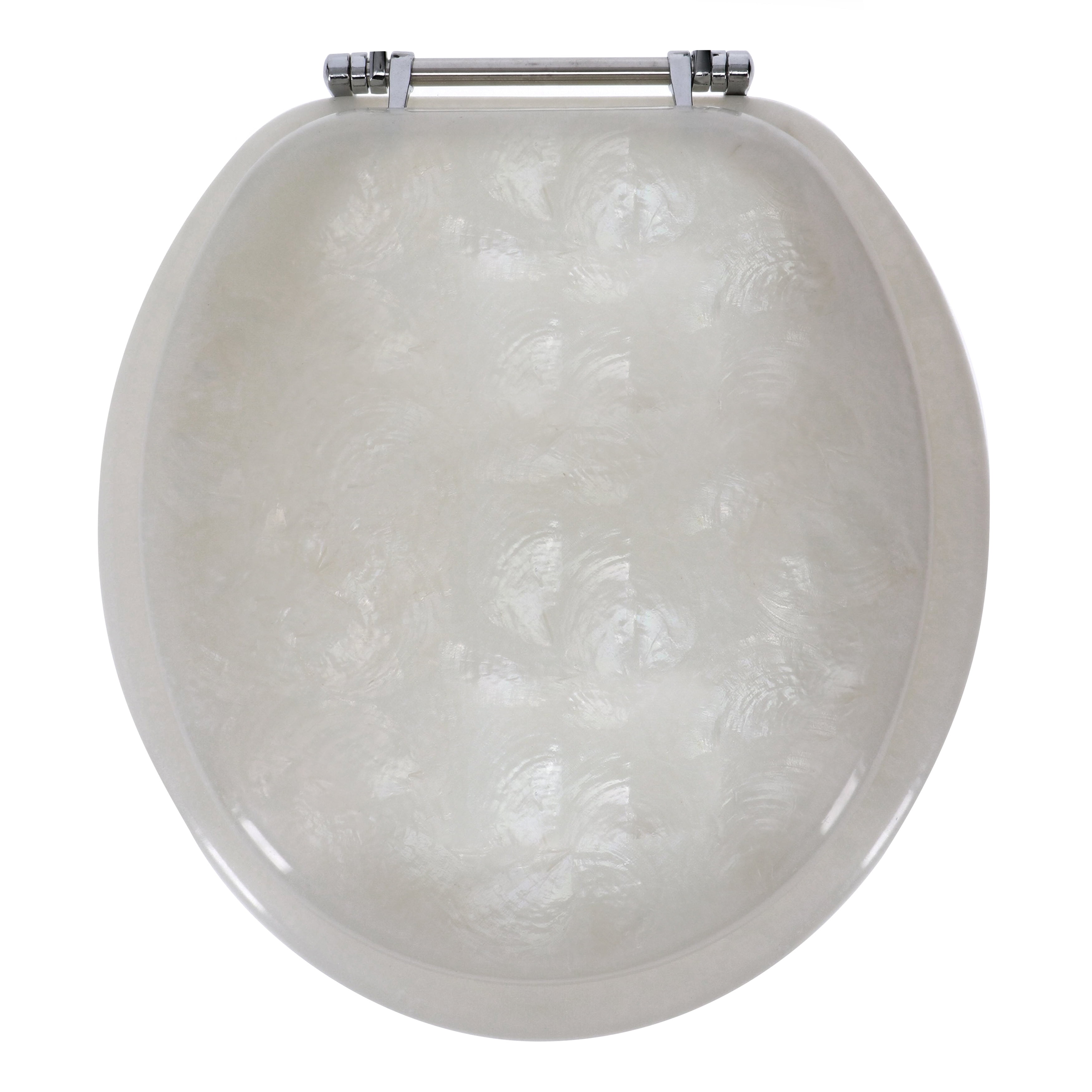 Ginsey Round Resin Decorative Toilet Seat with Chrome Hinges, Capice