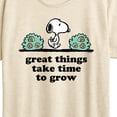 thumbnail image 3 of Peanuts - Great Things Take Time to Grow - Women's Short Sleeve Graphic T-Shirt, 3 of 6