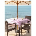 thumbnail image 3 of Outdoor Tablecloths with Umbrella Hole & Zipper, Pink 60x60 Inch Square Tablecloths, Polka Dots Watercolor Abstract Art Waterproof Table Cloth, Patio/Pool/Picnic Table Covers, 3 of 8