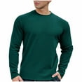 thumbnail image 2 of PNTUTB Men Fashion Solid Color Slim Casual Side Zipper Pullover Long Sleeved Round Neck Base Top, 2 of 5