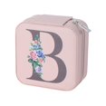 thumbnail image 1 of Ruifaya Estuche organizador de joyas de viaje, organizadores y almacenamiento de joyas con iniciales personalizadas, caja de maquillaje con espejo, estuche de almacenamiento de cosméticos, regalos d, 1 of 7