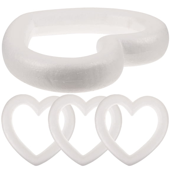 BESTYASH 4Pcs Heart Shaped Wreath Forms for All Ages Winter Celebration White