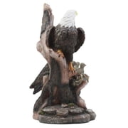 Wildlife Habitat Bald Eagle Family In Nest Statue 12H Eagle Mate With Nestlings