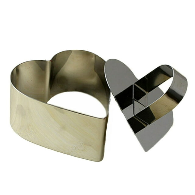DIY Stainless Steel Mousse Cake Ring Mold Flower Heart Square Shape Layer Slicer Cookie Cutter
