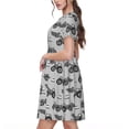 thumbnail image 2 of Lsque Gray Tractor Print Women's Casual Dress T-Shirt Summer Short Sleeve Scoop Neck Swing Dresses, 2 of 6
