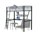 thumbnail image 4 of ACME Senon Metal Frame Twin Loft Bed with Desk in Black and Silver, 4 of 4