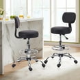 thumbnail image 3 of KLASIKA Swivel Stool Low Back Adjustable Height with Footrest Wheels, Armelss Drafting Chair for Bar Kitchen Office Studio Garage, Black 2pack, 3 of 9