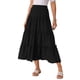 thumbnail image 4 of INSPIRE CHIC Falda Midi Boho de Cintura Alta para Mujer, Ruffle, Casual de Verano, Falda Larga Negra S, 4 of 6