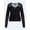 thumbnail image 5 of Scoop Women's Pointelle Knit Cardigan Sweater with Long Sleeves, Lightweight, Sizes XS-XXL, 5 of 5