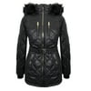 Michael Kors Women's Black Scuba Stretch Quilted Belted Coat with Hood M
