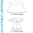 thumbnail image 4 of Luxrite 4 Inch Gimbal LED Recessed Lighting, 5 Color Selectable 2700K-5000K, 950 Lumens, Dimmable, 12W, Wet Rated, ETL Listed, 4 of 7