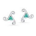 thumbnail image 4 of LeCalla 925 Sterling Silver Stud Earrings for Women | Turquoise Triskele Studs Earrings, 4 of 7