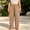 Khaki plus size wide leg pants a1, variant on Cagogo Womens Plus Size Wide Leg Pants Elastic Waist Cotton Linen Loose Casual Long Trousers with Pockets Flowy Lounge Party Wear, Wine 4XL