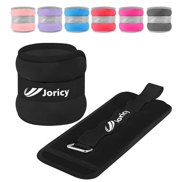 Pesas de tobillo JORICY de 6 kg (3 kg cada una) para mujeres, hombres y niños, negras