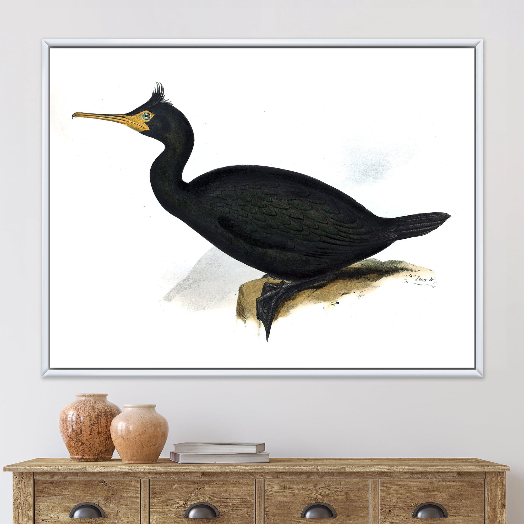 Designart 'Ancient Bird Life IV' Traditional Framed Canvas Wall Art Print