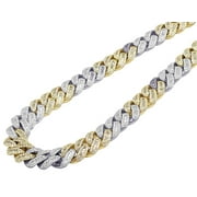 Yellow/White Gold Two Tone Baguette Diamond 49CT Miami Cuban Chain 18MM -21"