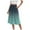 Mint Green, variant on Women's Boho Floral Print Elastic High Waist A Line Flowy Swing Elegant Midi Skirt Red, S