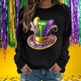 thumbnail image 1 of Xuyuer Women's Carnival Printed Long Sleeved Round Neck Mardi Gras Sweatshirt Carnival Outfits Women Carnival Sweatshirts Fat Tuesday Fashionable Pullover Tops, 1 of 6