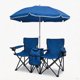 thumbnail image 3 of Silla de playa plegable doble portátil con paraguas, silla de camping al aire libre de 2 personas con soportes de copas, 3 of 5