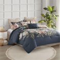 thumbnail image 2 of Pemberly Row 8-Piece Farmhouse Cotton Printed Comforter Set in Navy, 2 of 18