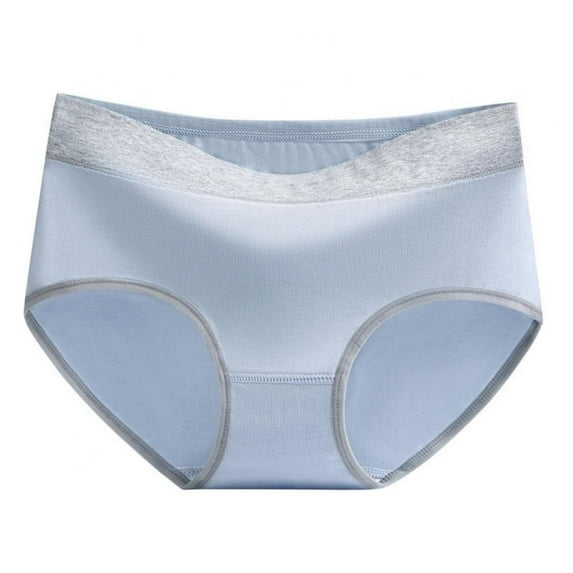 Xmarks Women's High Waisted Cotton Underwear Soft Breathable Panties Stretch Briefs Blue