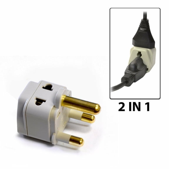 OREI 2 in 1 Travel Plug Type M for South Africa, Botswana, Swaziland(DB-10L)